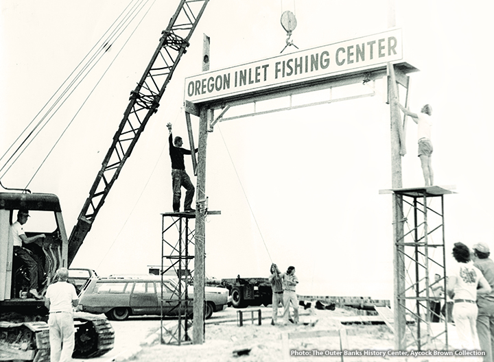 Raising Sign at Oregon Inlet Fishing Center