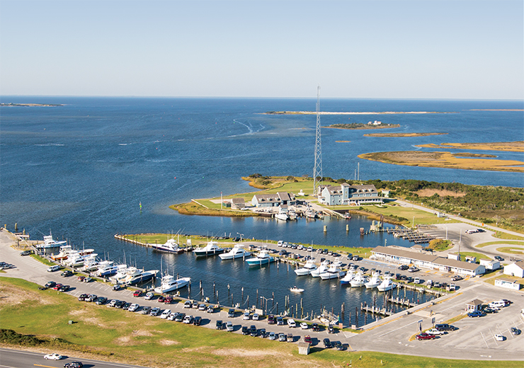 Sky view of Oregon Inlet Fishing Center