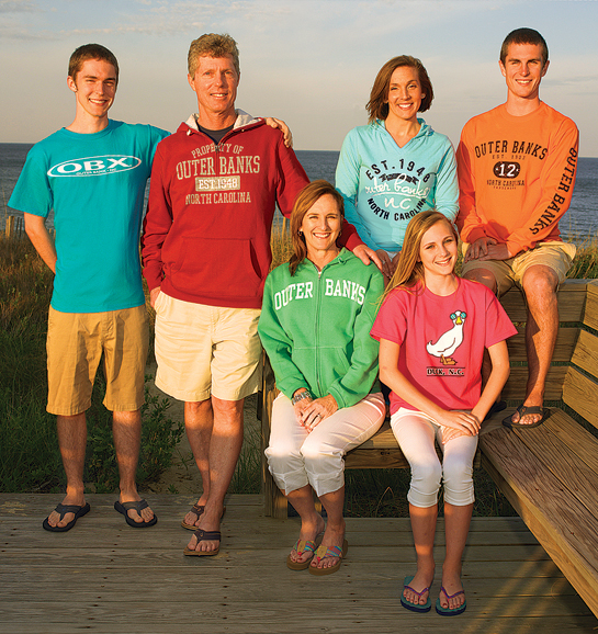 Family wearing clothing from Gray's Gifts and Beach Accessories