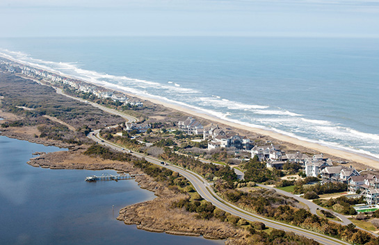 Aerial view of Outer Banks