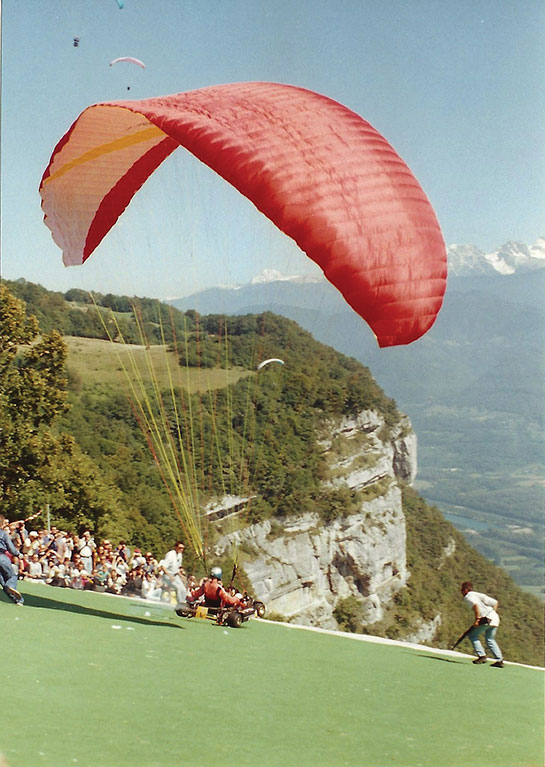 Old photo of paragliders