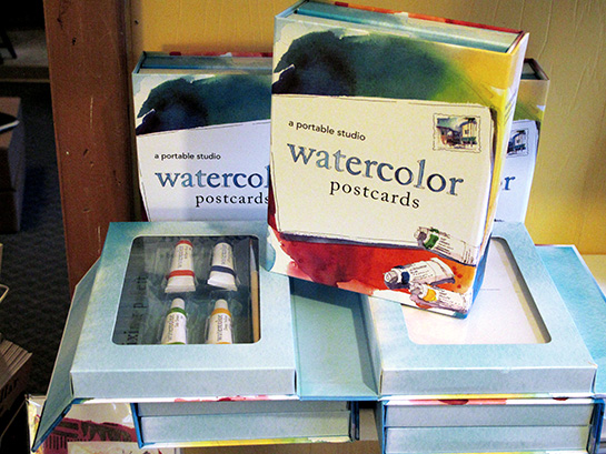 Watercolor set at Buxton Village Books