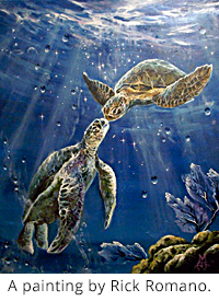Sea Turtles painting by Rick Romano