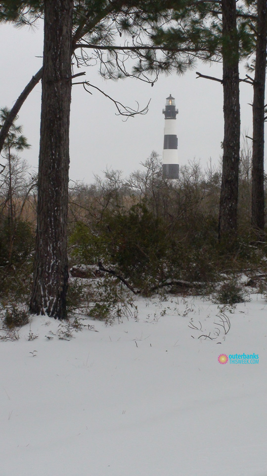 Cape Hatteras Lighthouse in Snow