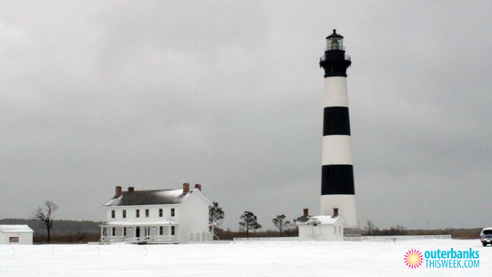 Cape Hatteras Lighthouse in Snow