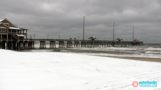 Jennettes Pier Nags Head in Snow