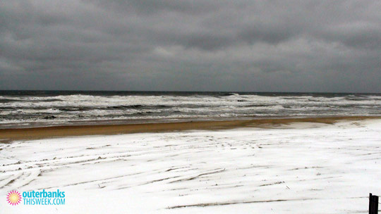 Nags Head NC Beach in Snow