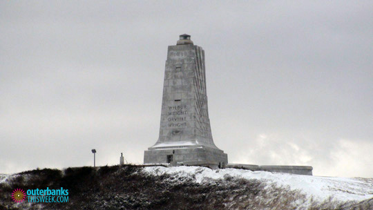 Wright Brothers Memorial in Snow