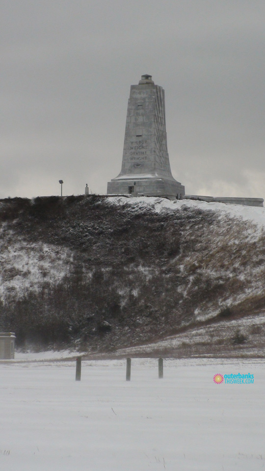 Wright Brothers Memorial in Snow