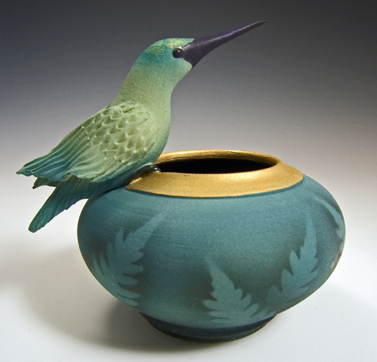 Hummingbird Bowl Silver Bonsai in Manteo