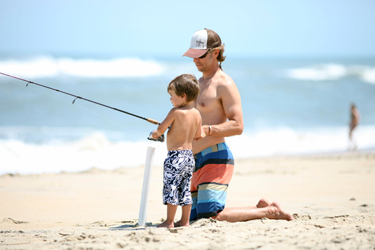 Fishing on Hatteras National Park beach