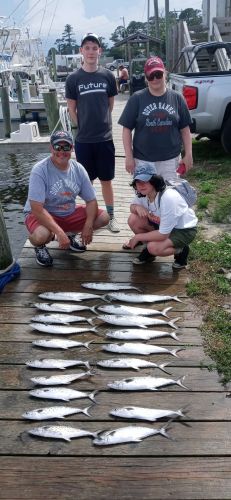 Wanchese Fishing Charters, The bite before the storm