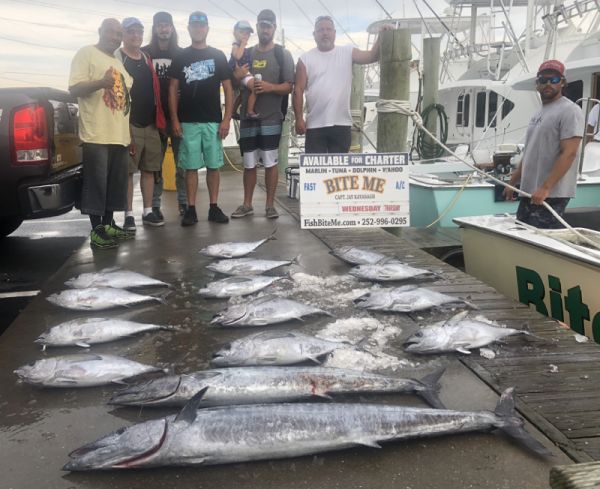 Bite Me Sportfishing Charters, Mess of Blackfin Tuna and a couple Wablyhoos