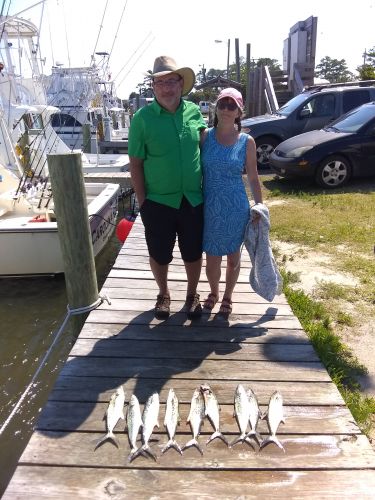 Wanchese Fishing Charters, Mr. and mrs. on the boat