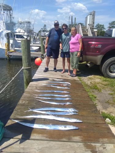 Wanchese Fishing Charters, Mom Dad Son and ribbons