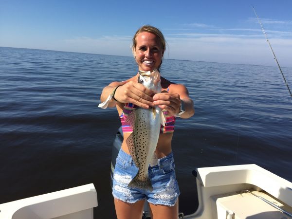 T-Time Charters, Anna with a nice speckled trout
