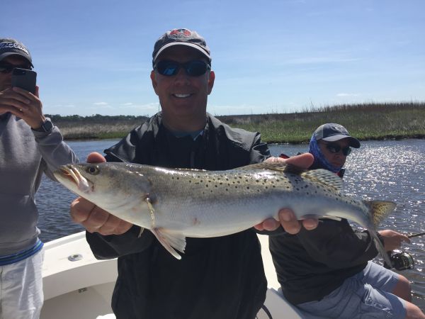 T-Time Charters, Steve with a nice trout the other day