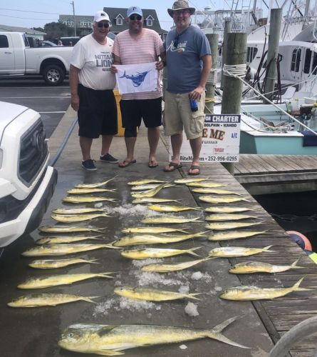 Bite Me Sportfishing Charters, Slick Calm Big mess of dolphin and a sailfish