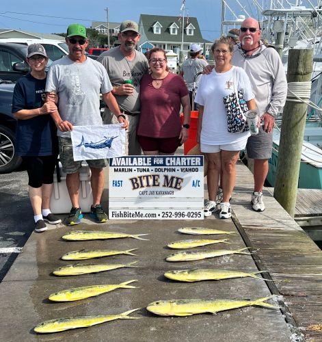 Bite Me Sportfishing Charters, Blue Marlin and dolphin
