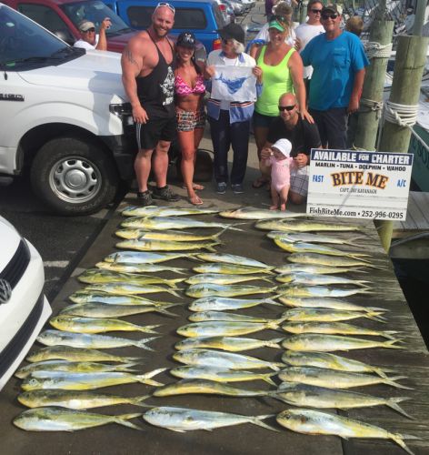 Bite Me Sportfishing Charters, Big mess of mahi and a sail for Ms Iris!