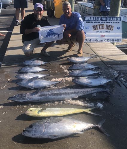 Bite Me Sportfishing Charters, Fall Meat Slam, with a sailfish and a citation blackfin