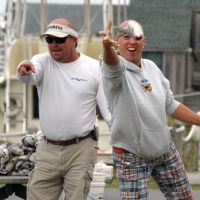 Mullet tossing contest at Day at the Docks in Hatteras Mullet tossing contest at Day at the Docks in Hatteras