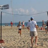 Race on the beach at the OBX Sandbar 5k on Sunday.