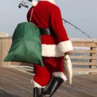 Santa at Jennette's Pier for a little holiday fishing.