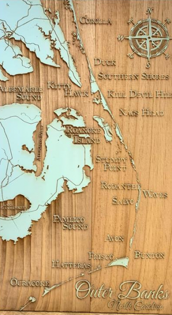 Absolutely Outer Banks, Win an Exclusive Wooden OBX Map
