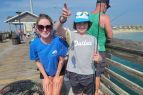 Instructor Ivey with student angler Joe of Richmond in our Family Fishing class