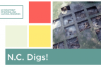 N.C. Digs! exhibit header featuring a dig site and the North Carolina Department of Natural and Cultural Resources logo 