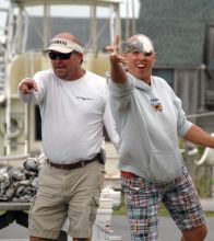 Mullet tossing contest at Day at the Docks in Hatteras