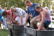 Grape stomping at the Currituck Music & Wine Fest