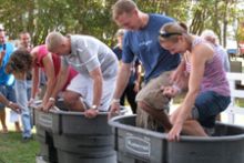 Grape stomping at the Currituck Music & Wine Fest Grape stomping at the Currituck Music & Wine Fest