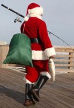 Santa at Jennette's Pier for a little holiday fishing.