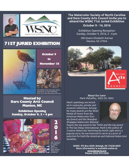 Dare County Arts Council, Watercolor Society of North Carolina's 71st Juried Exhibition Opening Reception