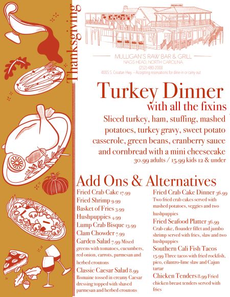 Mulligan's Grille, Thanksgiving Day Dinner