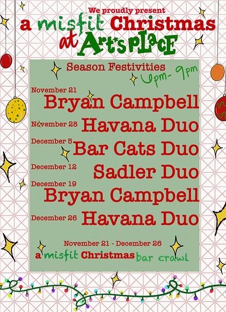 Misfit Bars of Christmas Crawl, Live Music at Art's Place