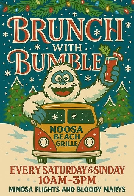 Misfit Bars of Christmas Crawl, Brunch with Bumbles at Noosa Beach Grill