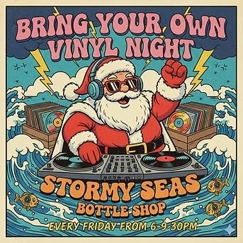 Misfit Bars of Christmas Crawl, Bring Your Own Vinyl Night at Stormy Seas Bottle Shop