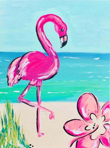 Stripers Bar and Grille Manteo, "Fab Flamingo" Paint and Sip