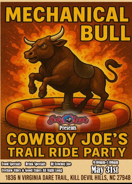 Jolly Roger Restaurant, DJ  Cowboy Joe and Mechanical Bull