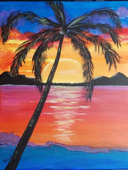 Buffalo City Distillery, "Sunset Palm" Paint and Sip Party
