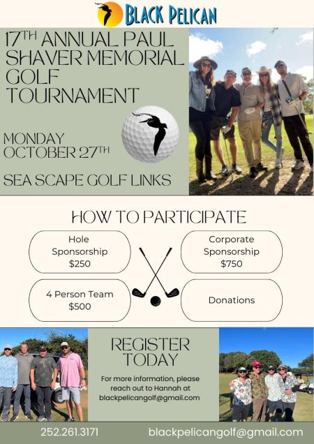 Black Pelican Oceanfront Restaurant, Paul Shaver Memorial Golf Tournament