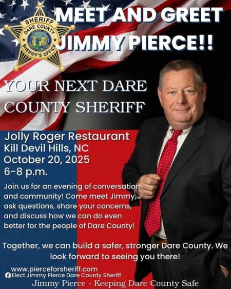 Jolly Roger Restaurant, Meet and Greet with Jimmy Pierce for Sheriff