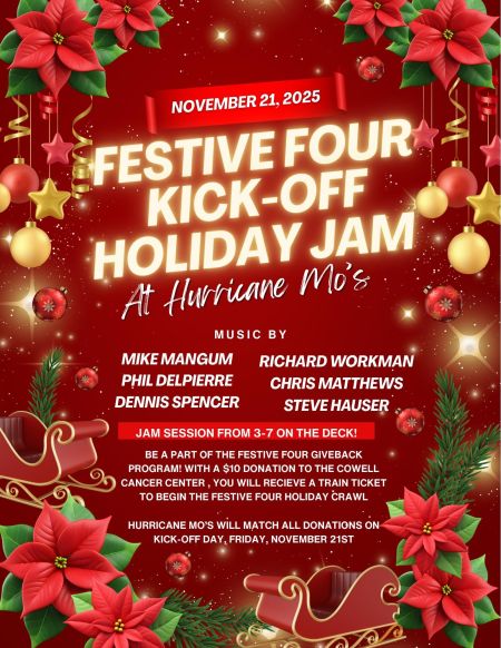 Hurricane Mo's Beachside Bar and Grill, Festive Four Kick-Off Holiday Jam