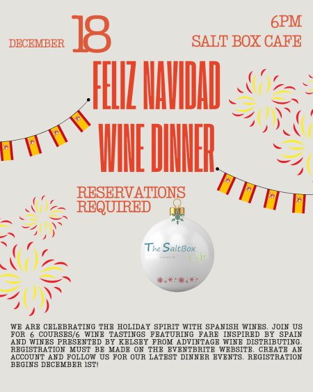 Misfit Bars of Christmas Crawl, Feliz Navidad Wine Dinner at Salt Box Cafe