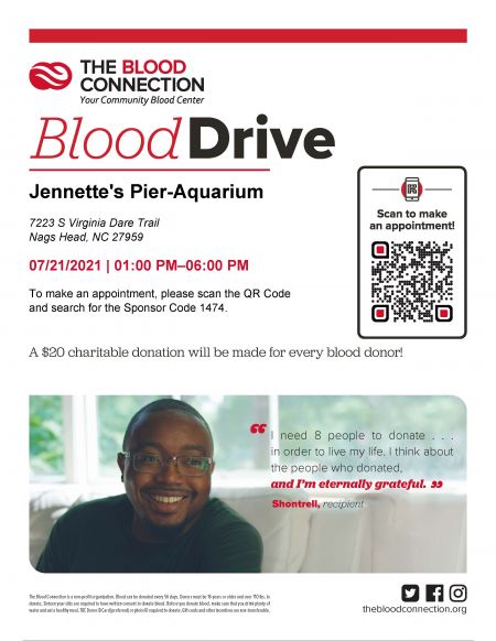 Jennette's Pier, The Blood Connection Blood Drive