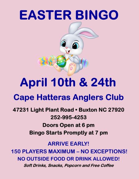 Cape Hatteras Anglers Club, April Bingo