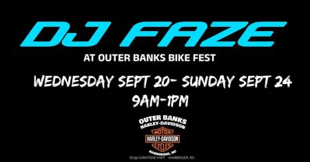 Currituck Outer Banks, NC, DJ Faze at OBX Bike Fest